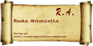 Roska Antonietta névjegykártya